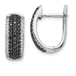 Sterling Silver Black Earrings